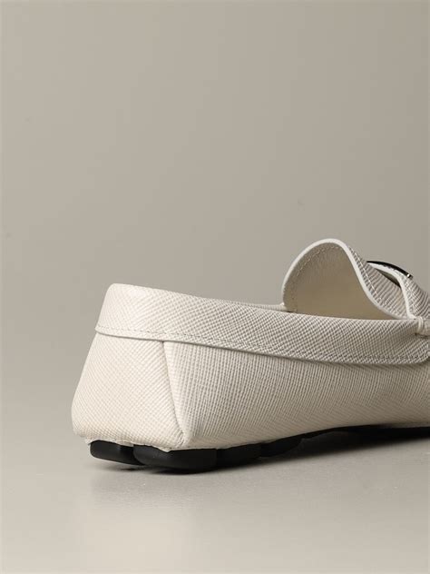 Mocassino Prada 1DD076 in pelle bianco 